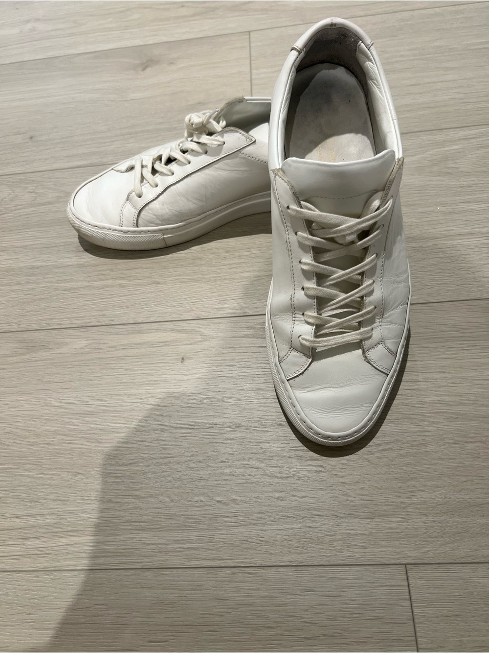 Common Projects Cream-White Leather Low-Top Sneakers